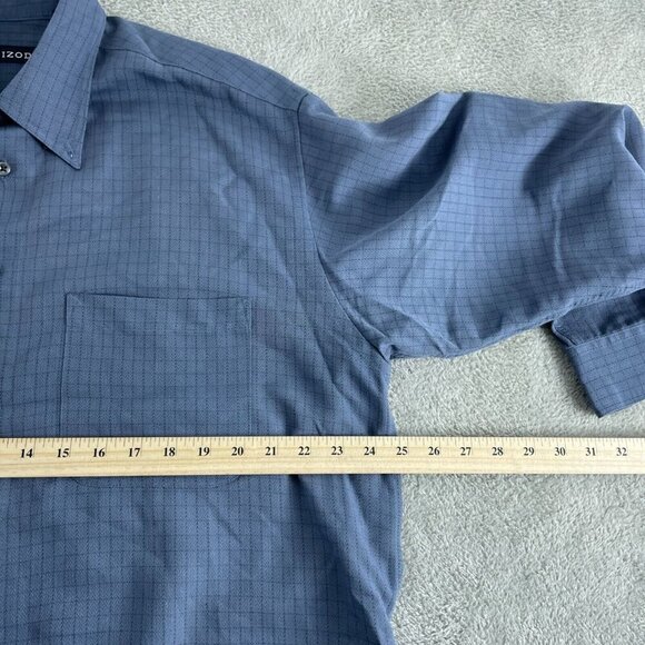 Izod Mens Long Sleeve Button-Down Shirt Size L Blue Rayon/Polyester 4740 - Picture 5 of 8